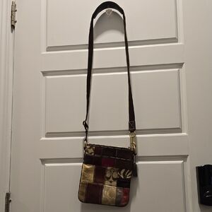 Coach Patchwork Crossbody Bag - Brown, Gold, Cream